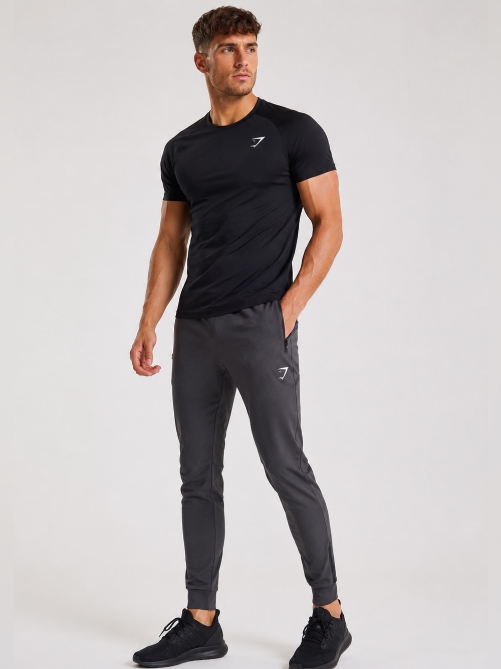 Gymshark Apex Technical Joggers Onyx Grey Men’s L Tapered Zip Ankle